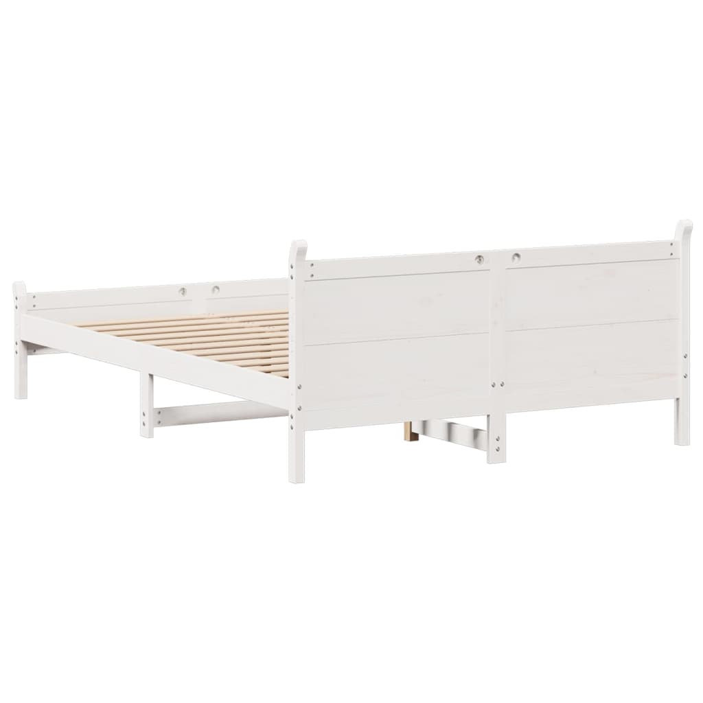 Sengeramme uten madrass hvit 135x190 cm heltre furu
