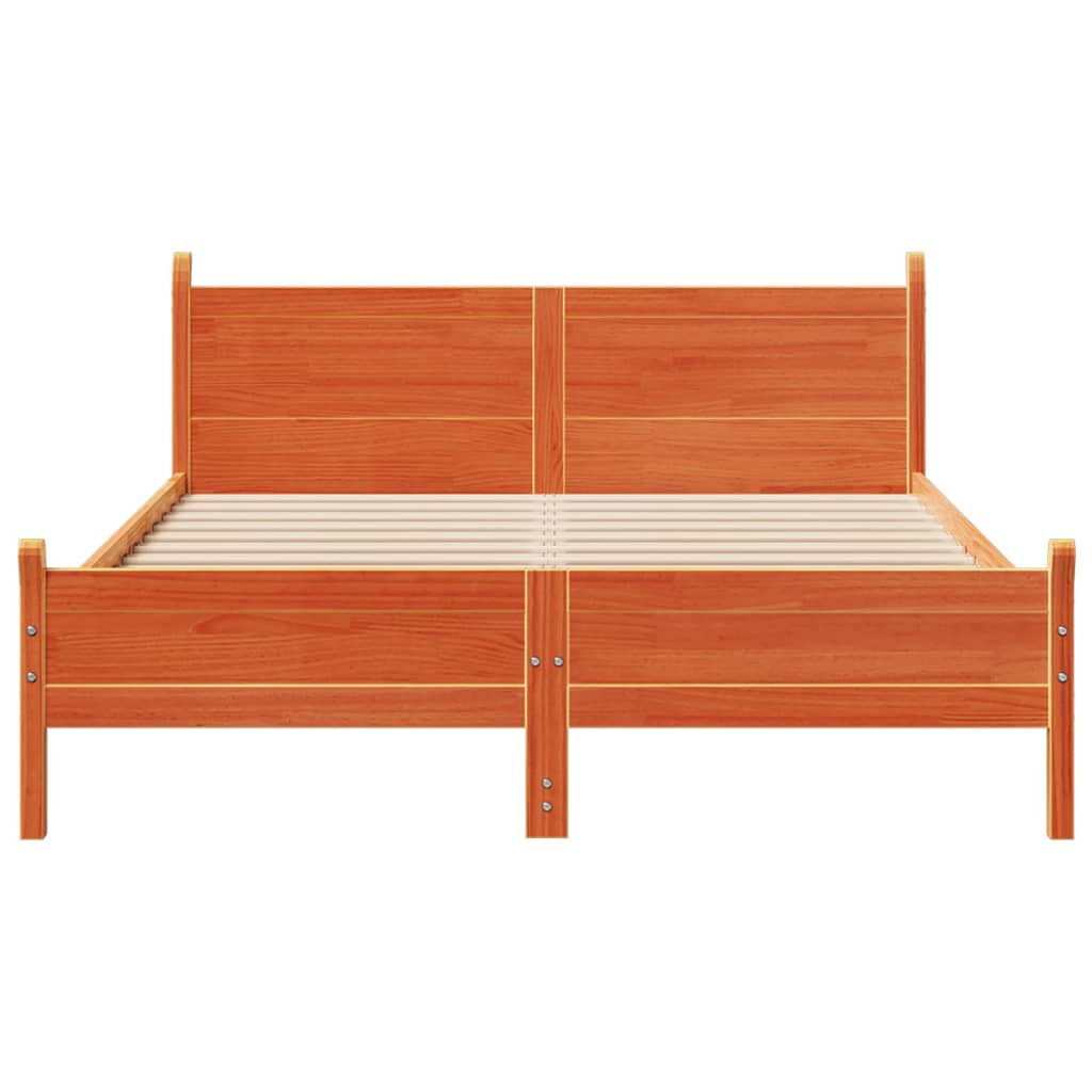 Sengeramme uten madrass voksbrun 120x190 cm heltre furu