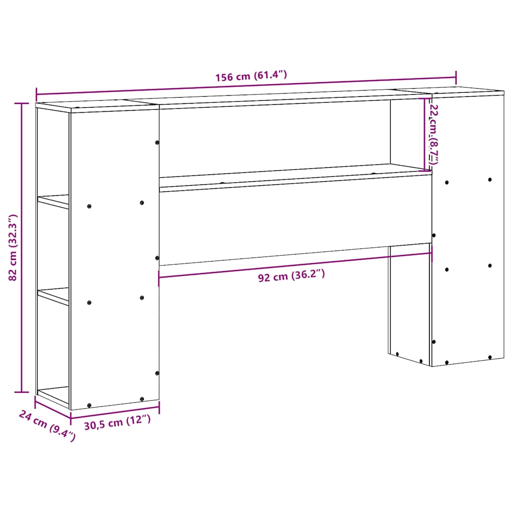 Hodegavl med oppbevaring voksbrun 150 cm heltre furu