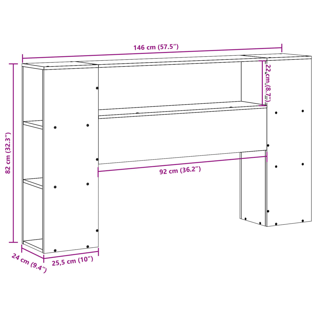 Hodegavl med oppbevaring voksbrun 140 cm heltre furu