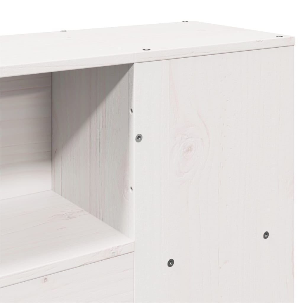 Hodegavl med oppbevaring hvit 135 cm heltre furu