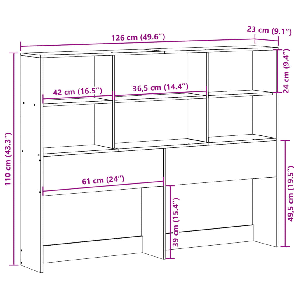Hodegavl med oppbevaring voksbrun 120 cm heltre furu