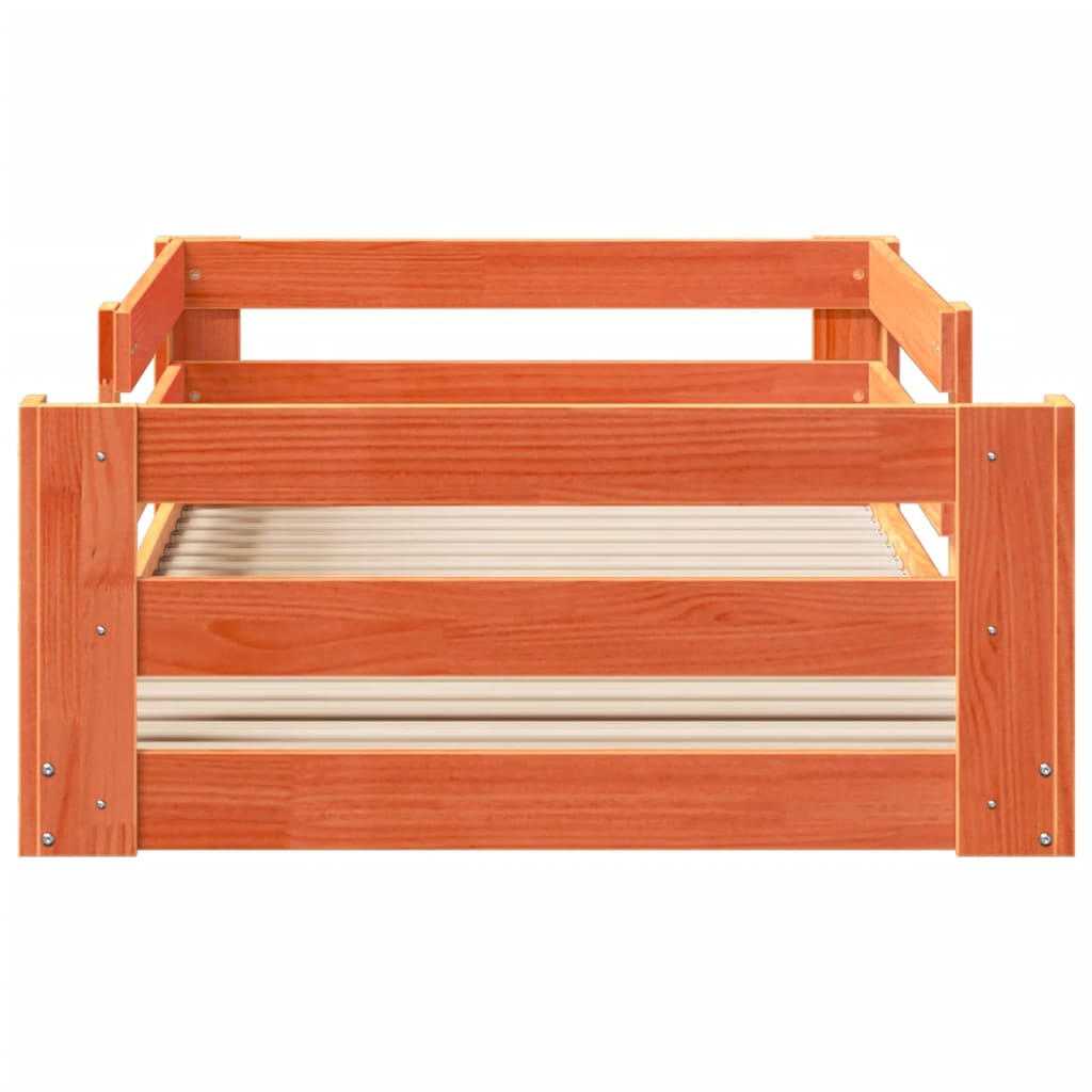 Sengeramme uten madrass voksbrun 100x200 cm heltre furu