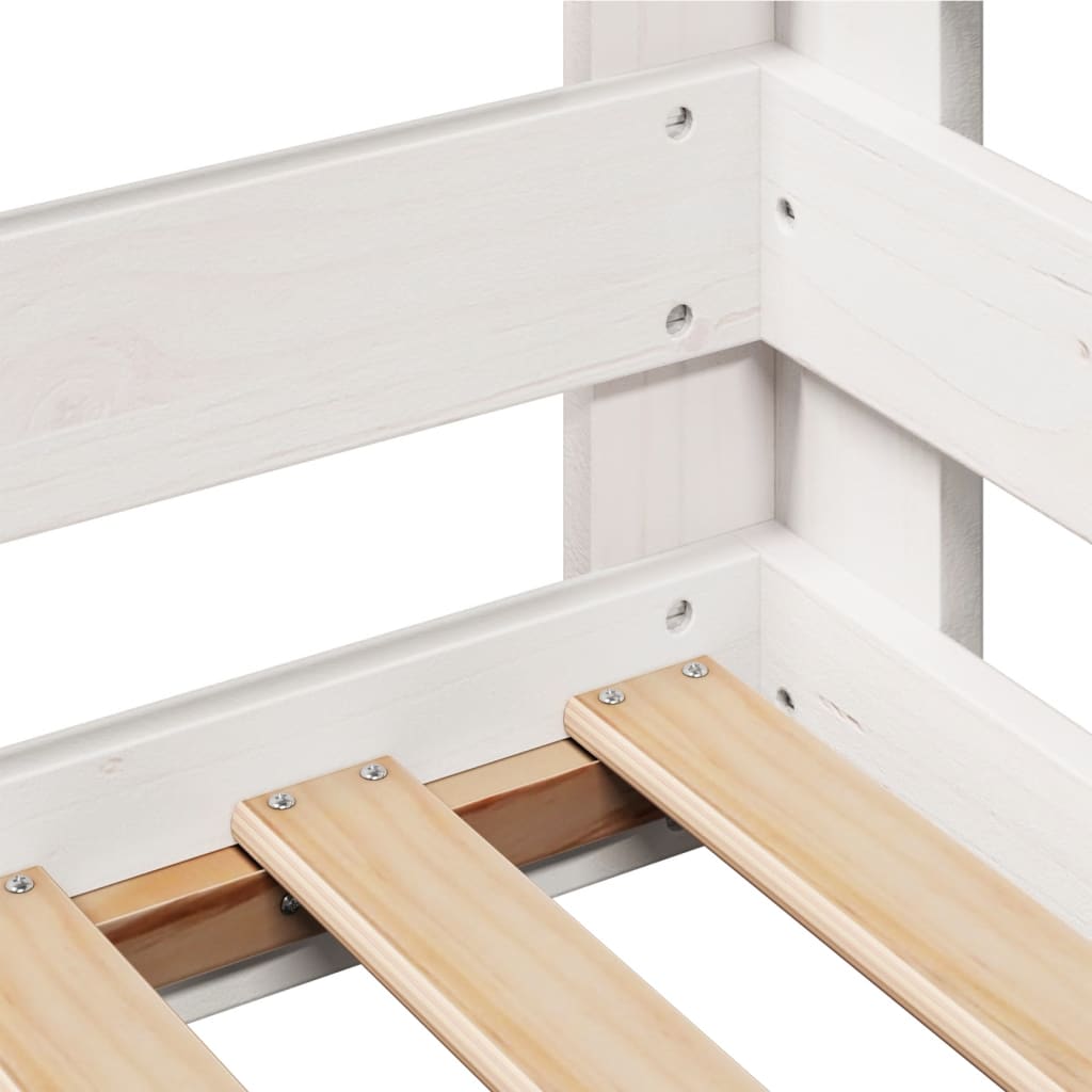 Sengeramme uten madrass hvit 70x140 cm heltre furu