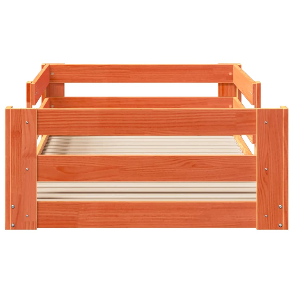 Sengeramme uten madrass voksbrun 75x190 cm heltre furu