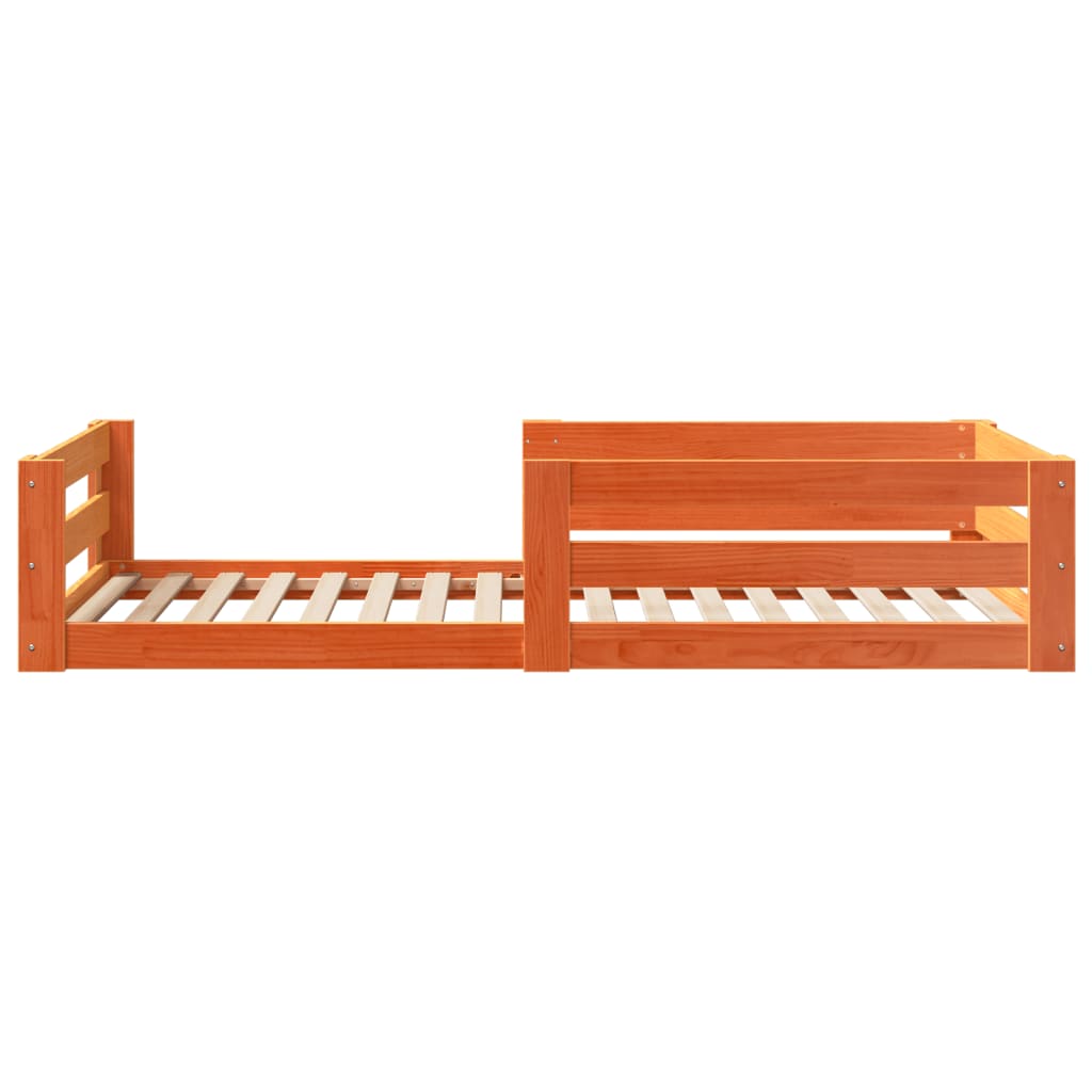 Sengeramme uten madrass voksbrun 75x190 cm heltre furu