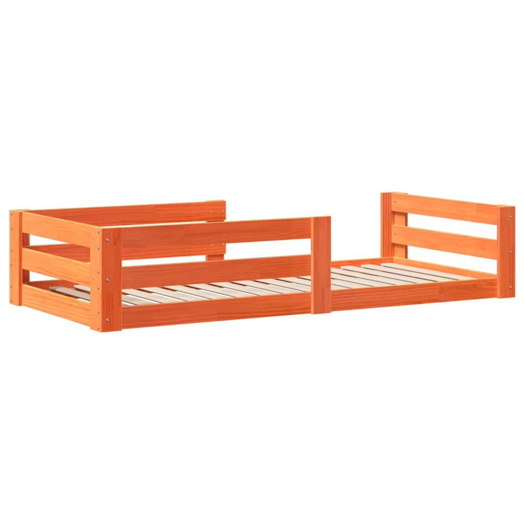 Sengeramme uten madrass voksbrun 75x190 cm heltre furu