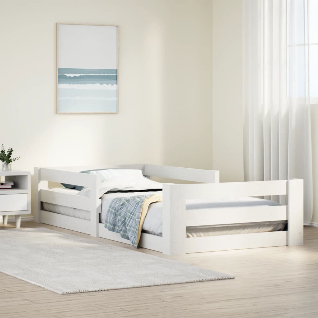 Sengeramme uten madrass hvit 90x190 cm heltre furu