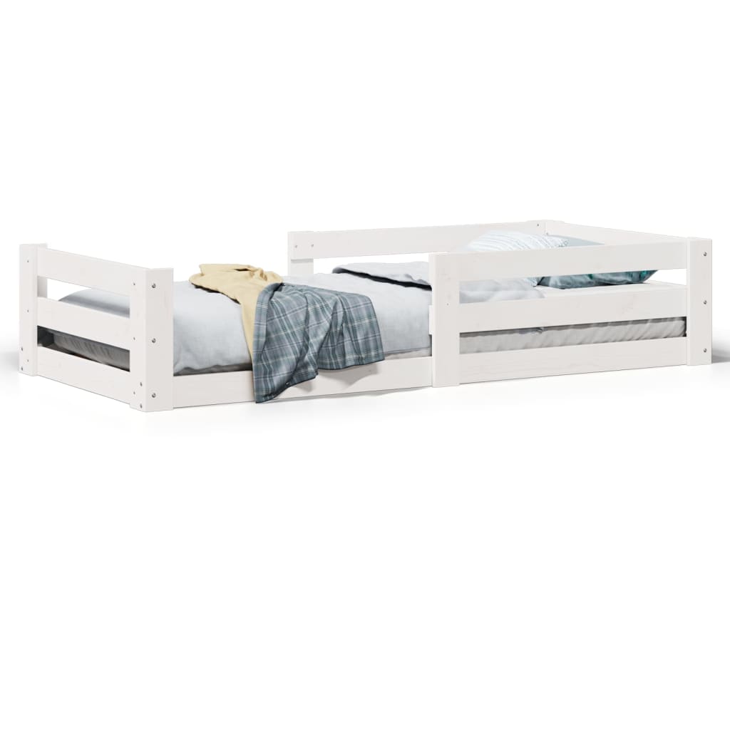 Sengeramme uten madrass hvit 75x190 cm heltre furu
