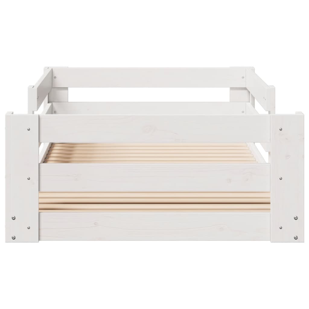 Sengeramme uten madrass hvit 75x190 cm heltre furu