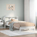 Seng med bokhylle uten madrass hvit 75x190 cm heltre furu