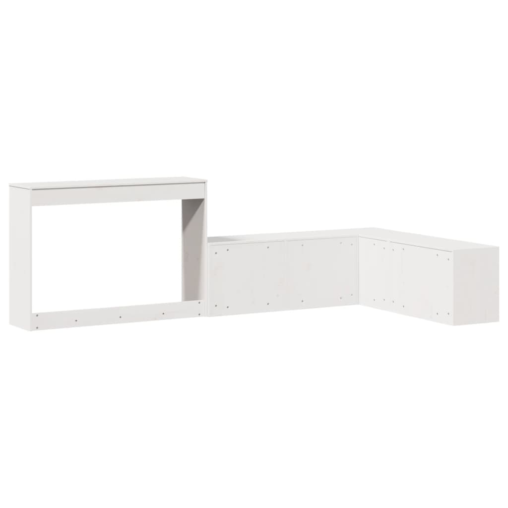 Nattbord med skrivebord hvit 232x122x75 cm heltre furu