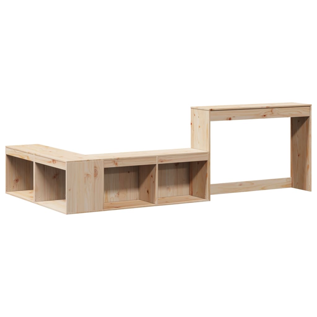 Nattbord med skrivebord 222x107x75 cm heltre furu