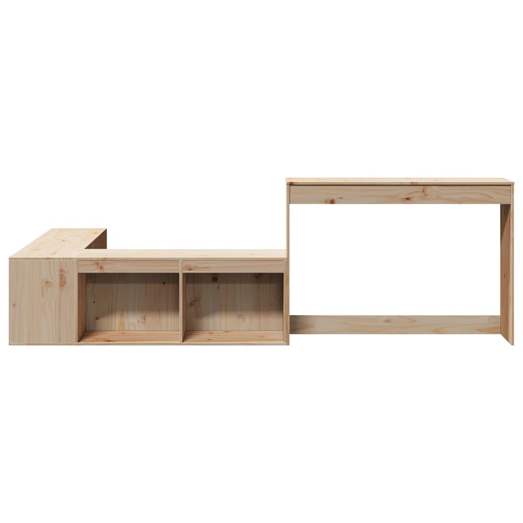 Nattbord med skrivebord 222x107x75 cm heltre furu