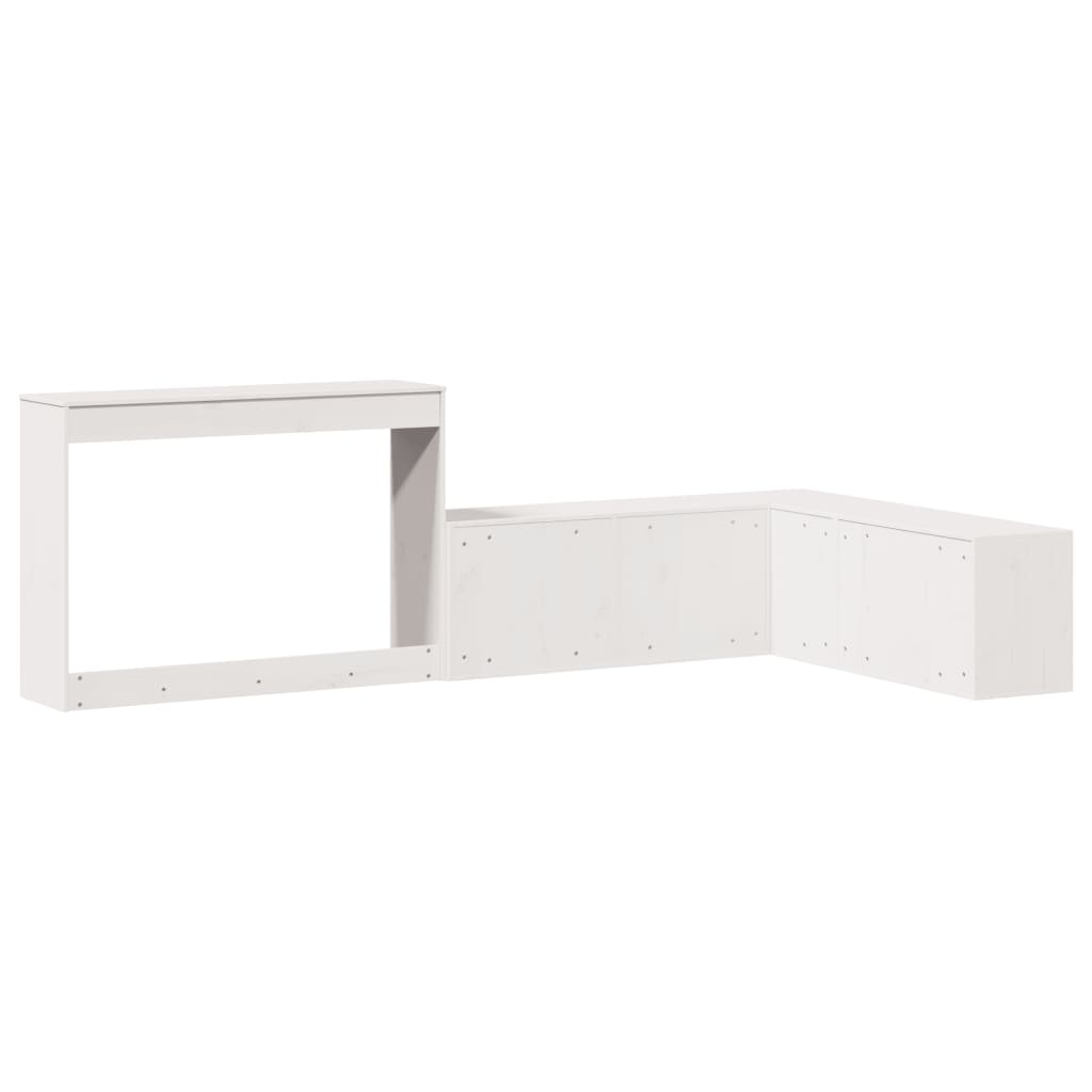 Nattbord med skrivebord hvit 222x107x75 cm heltre furu