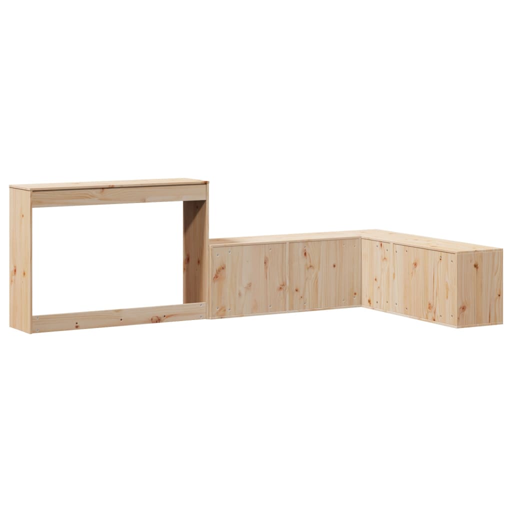 Nattbord med skrivebord 232x112x75 cm heltre furu