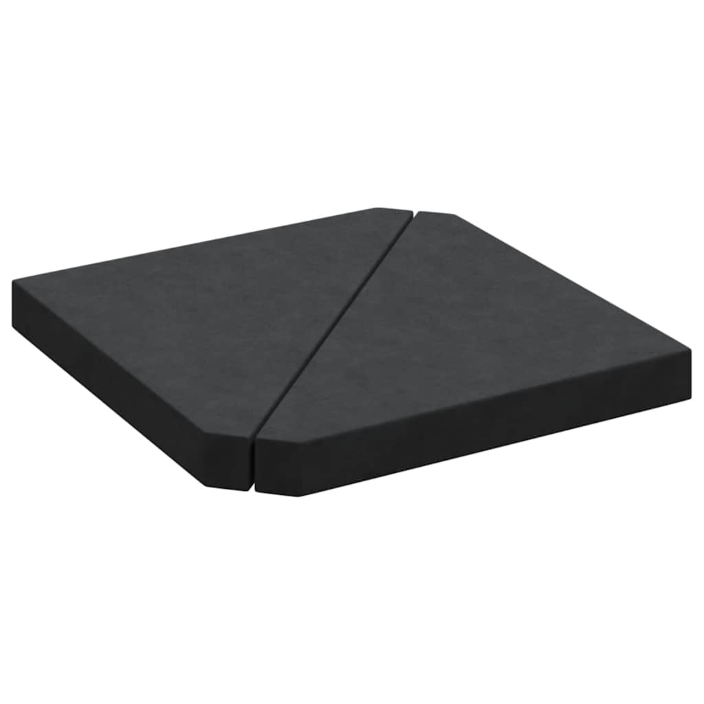 Vektplater for parasoll 2 stk svart granitt trekantet 14 kg vidaXL