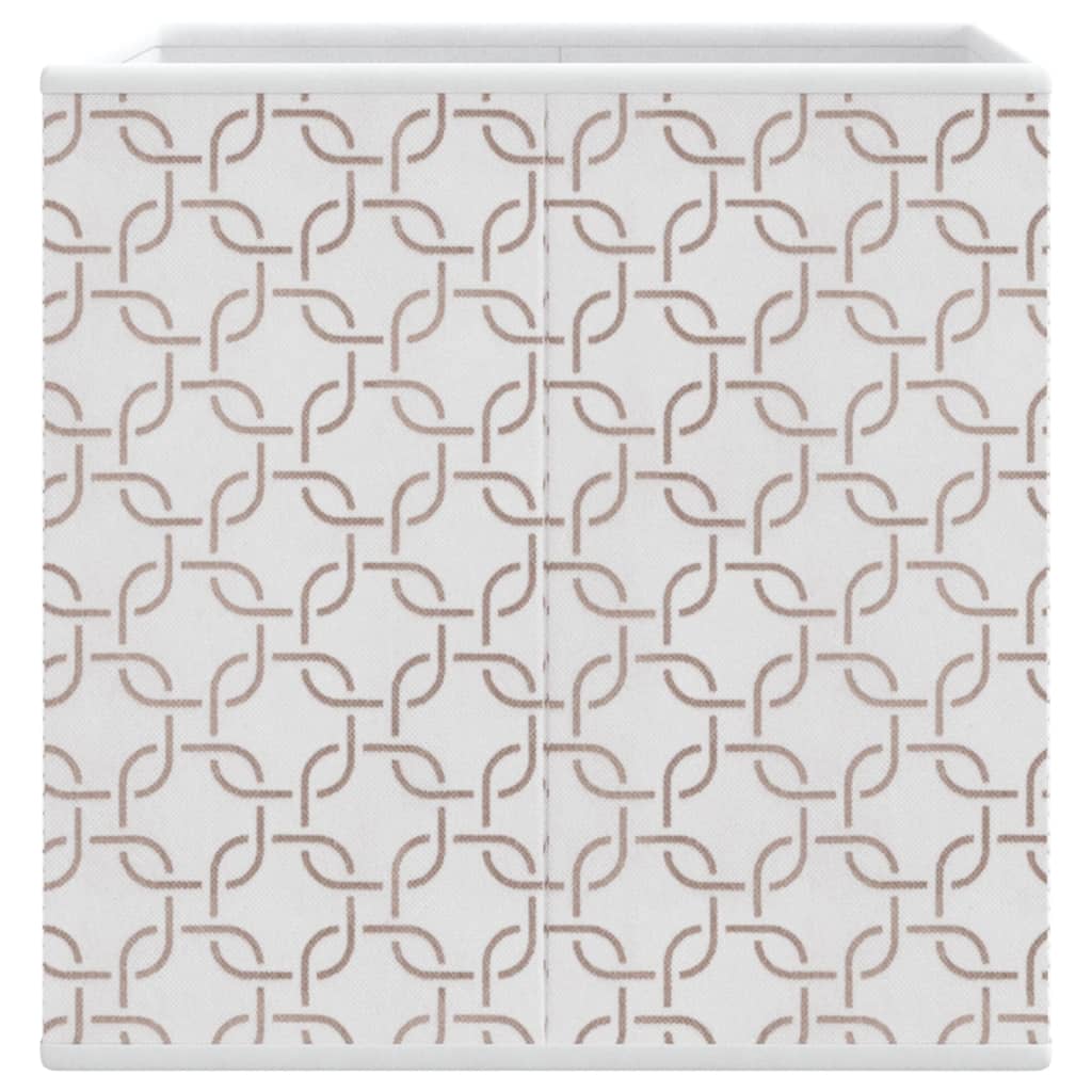 Oppbevaringsbokser 4 stk kremhvit 32x32x32 cm ikke-vevet stoff