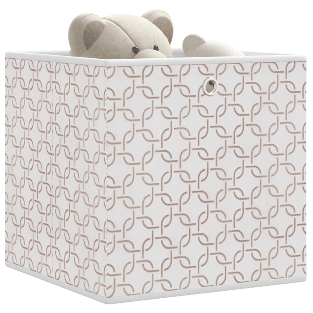 Oppbevaringsbokser 4 stk kremhvit 32x32x32 cm ikke-vevet stoff