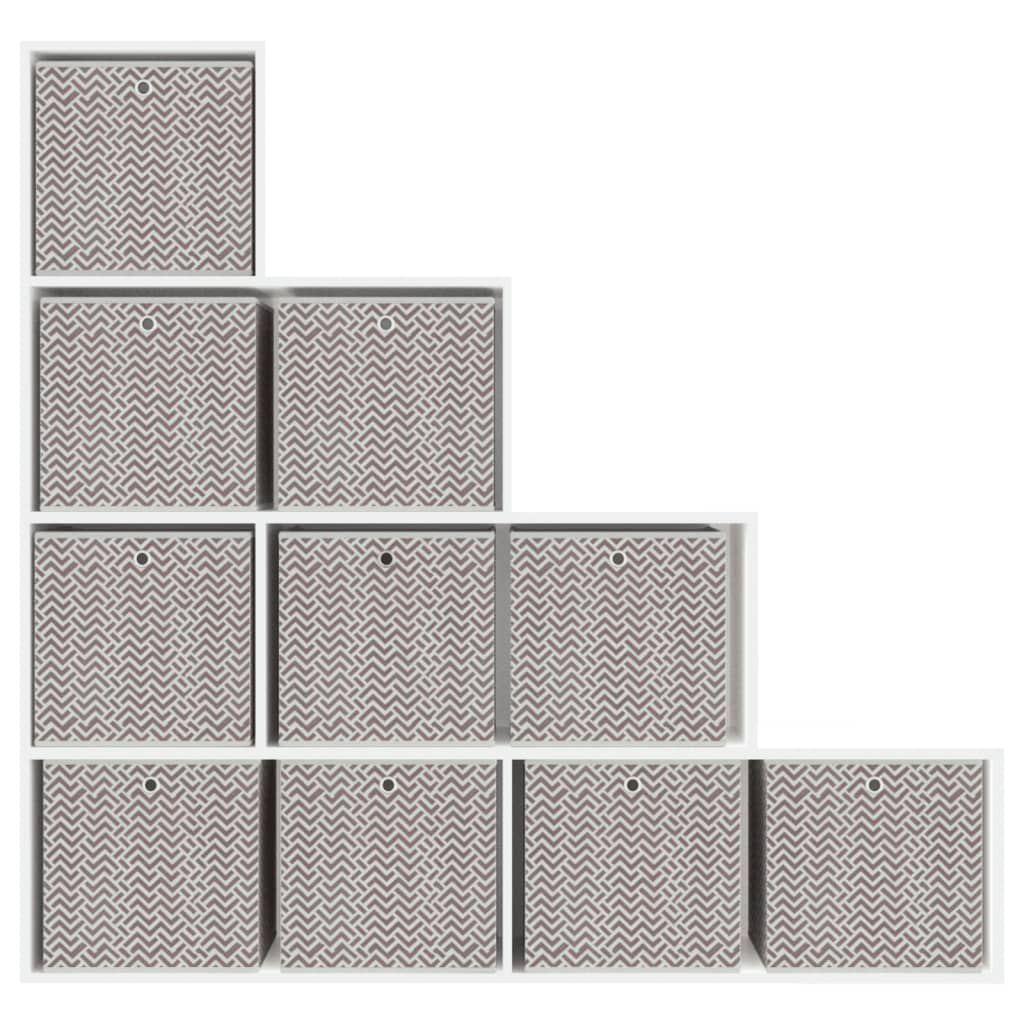 Oppbevaringsbokser 10 stk brun 32x32x32 cm ikke-vevet stoff
