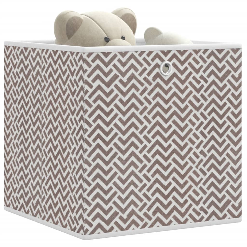 Oppbevaringsbokser 10 stk brun 32x32x32 cm ikke-vevet stoff