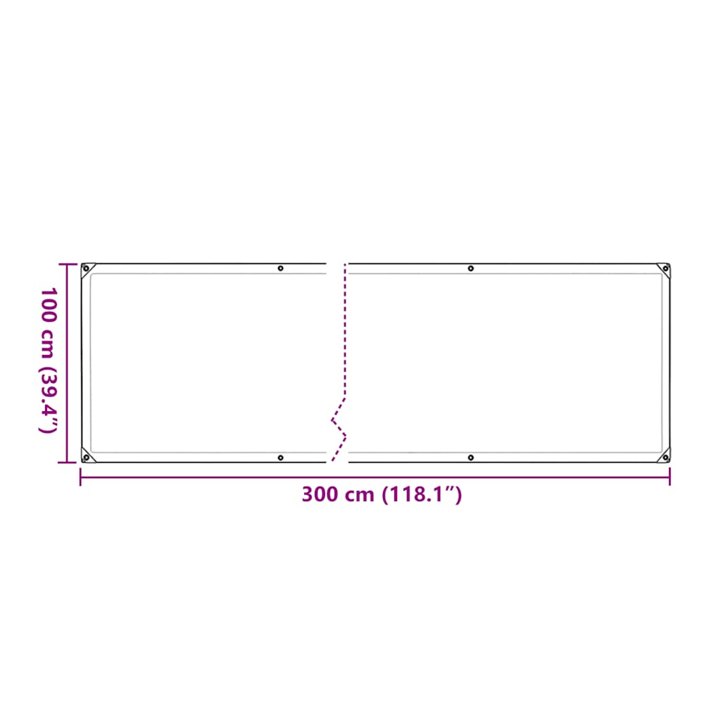 Plantetrekk med maljer 1x3 m polyetylen