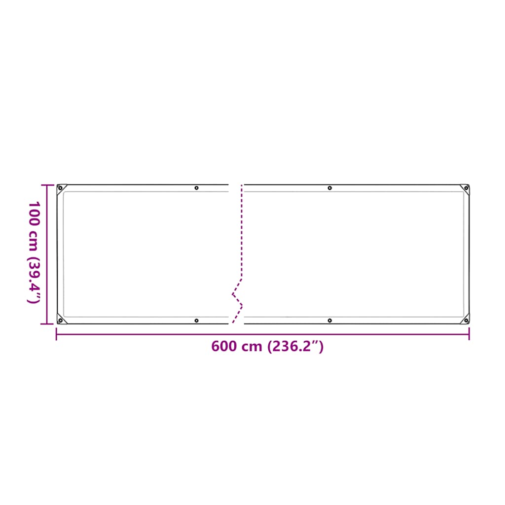 Plantetrekk med maljer 1x6 m polyetylen