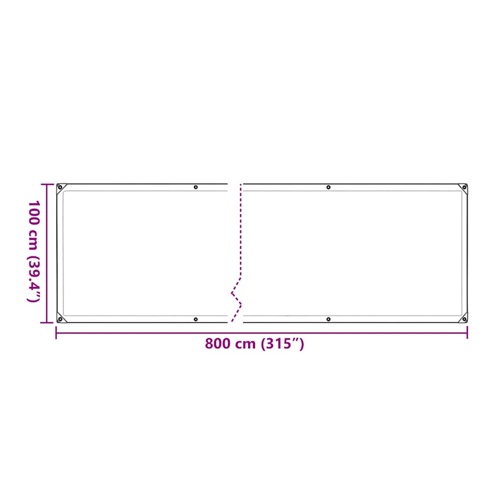 Plantetrekk med maljer 1x8 m polyetylen