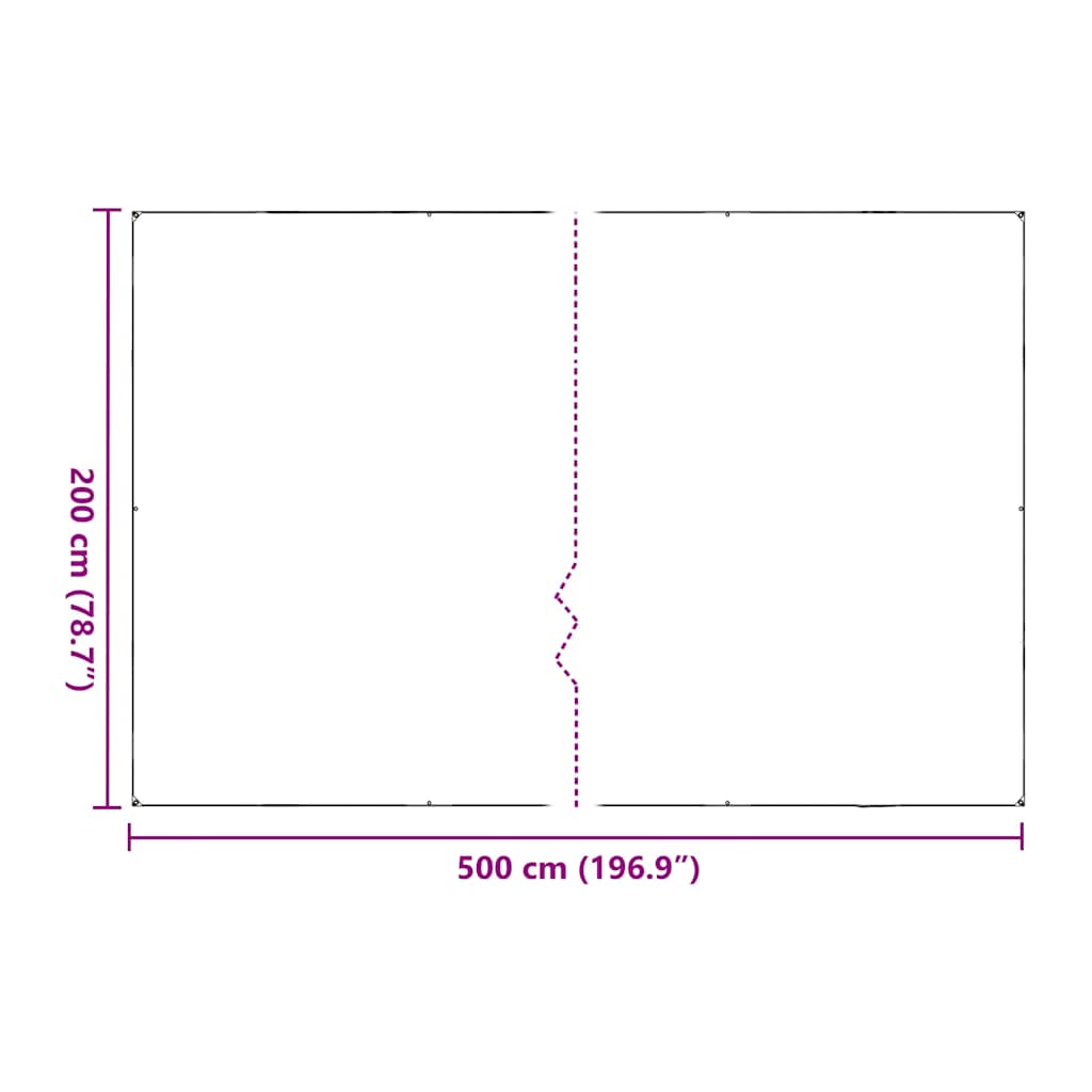 Plantetrekk med maljer 2x5 m polyetylen