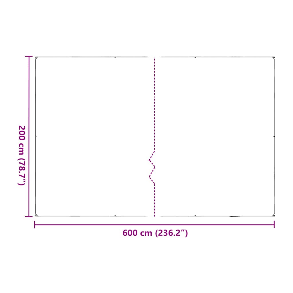 Plantetrekk med maljer 2x6 m polyetylen vidaXL