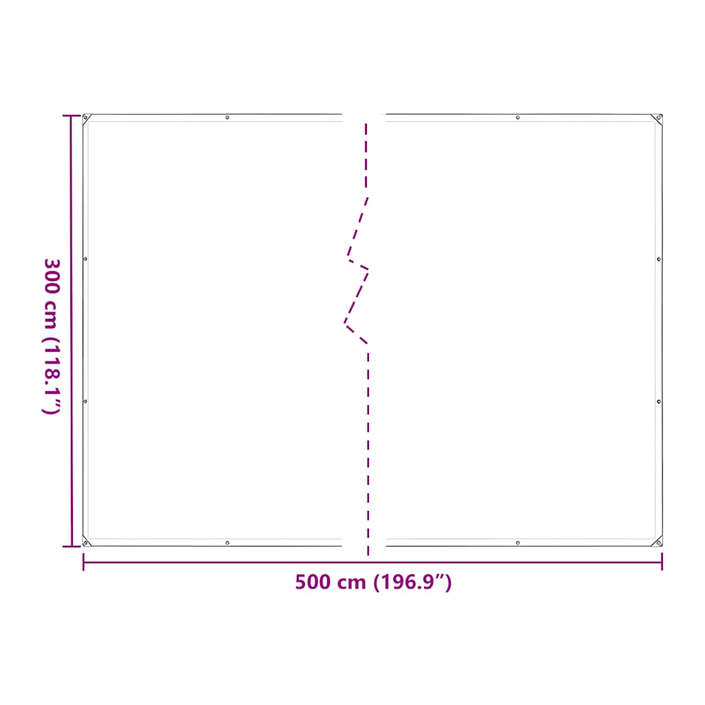 Plantetrekk med maljer 3x5 m polyetylen