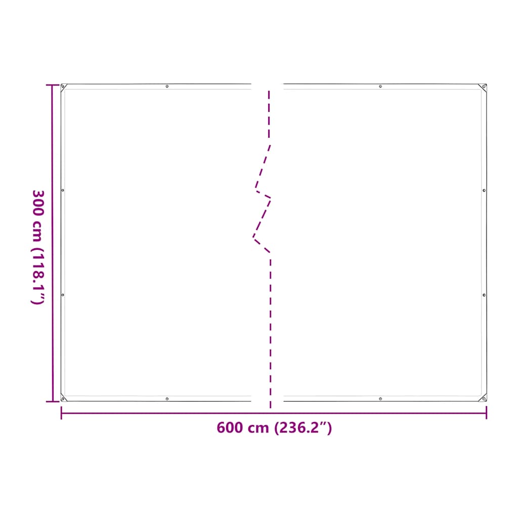 Plantetrekk med maljer 3x6 m polyetylen