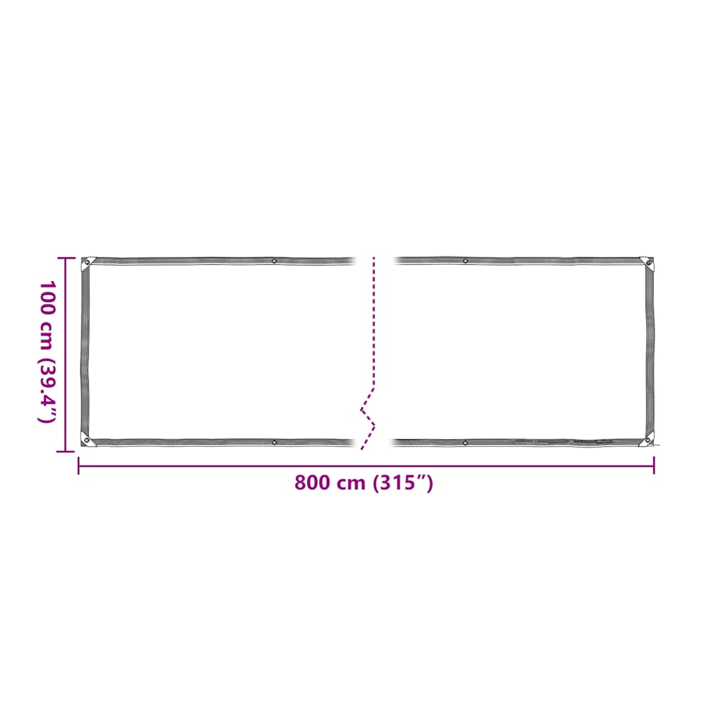 Plantetrekk med maljer 1x8 m polyetylen