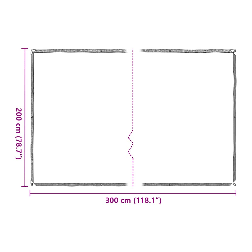 Plantetrekk med maljer 2x3 m polyetylen vidaXL