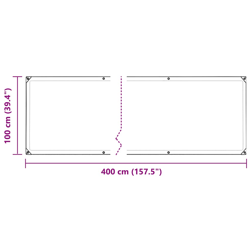 Plantetrekk med maljer 1x4 m PVC
