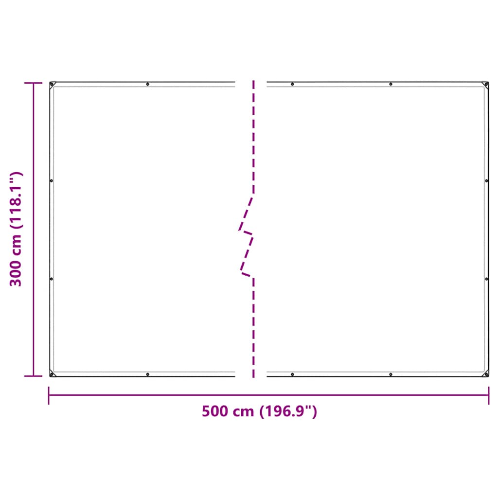 Plantedeksel med maljer 3x5 m PVC