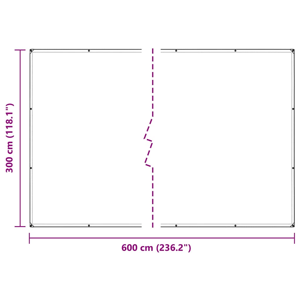 Plantedeksel med maljer 3x6 m PVC
