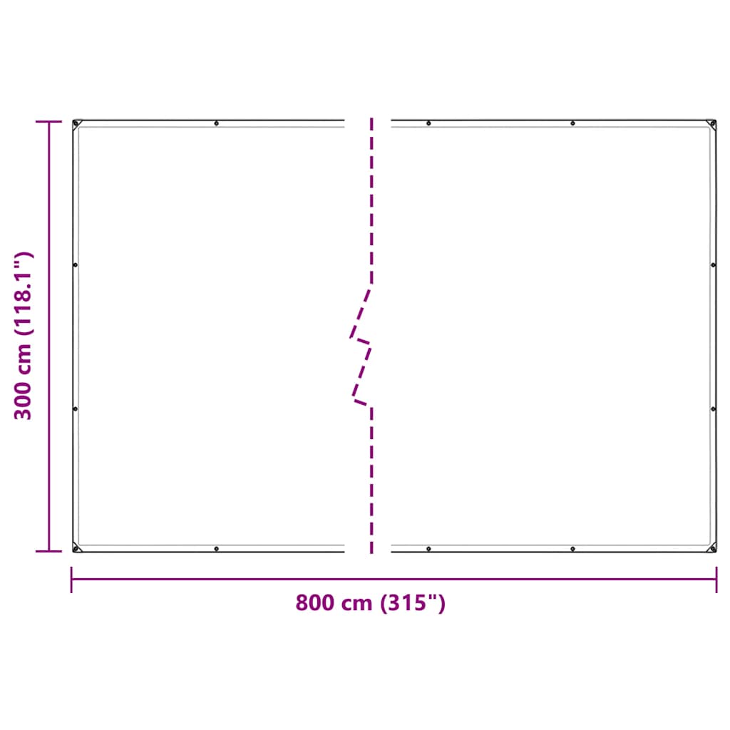 Plantedeksel med maljer 3x8 m PVC vidaXL
