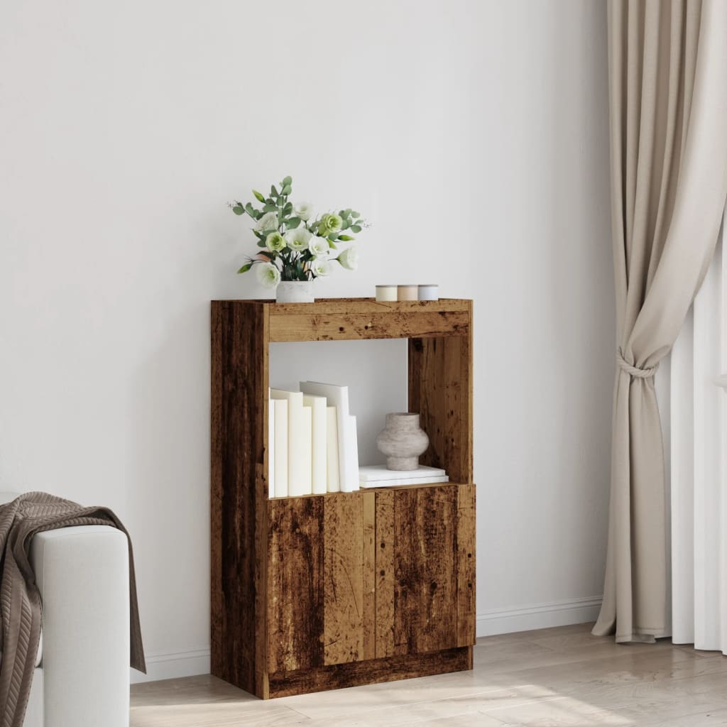 Highboard gammelt tre 63x33x100 cm konstruert tre