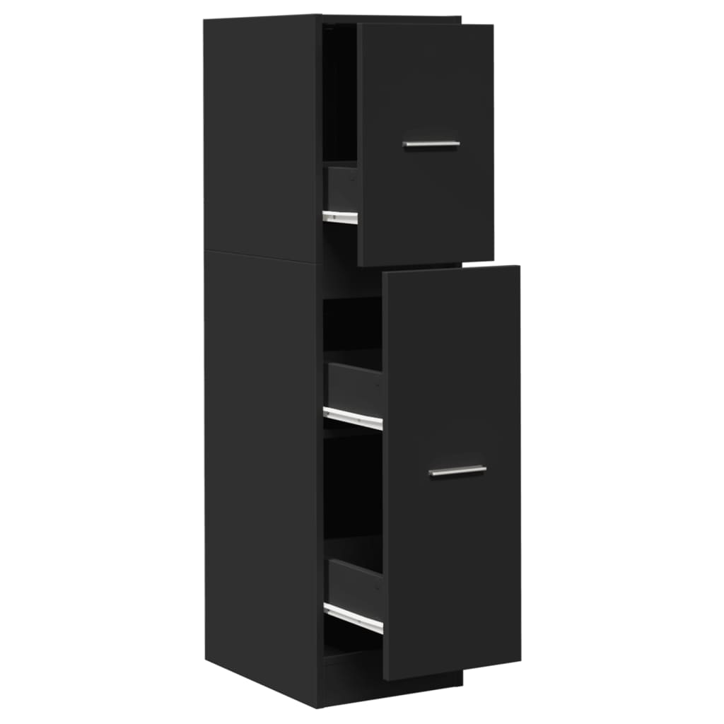 Apotekskap svart 30x41x118 cm konstruert tre