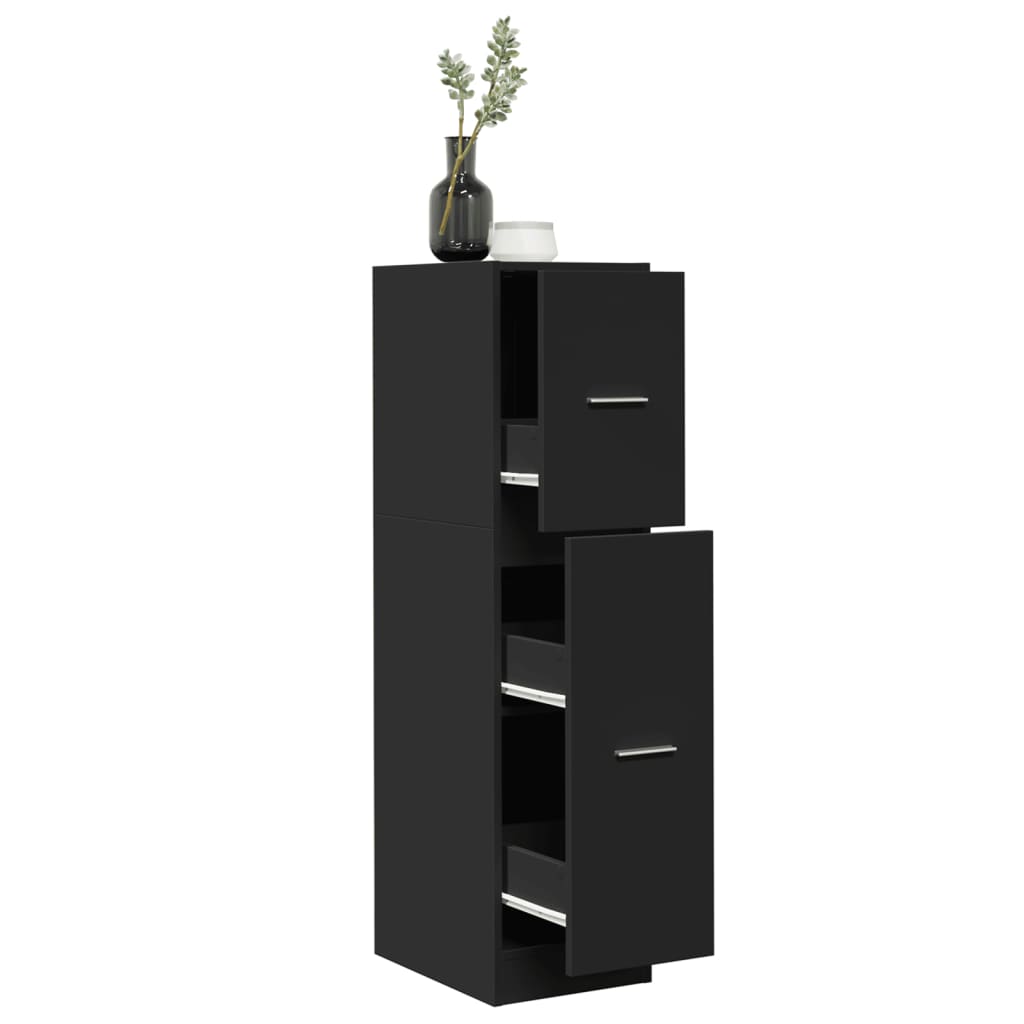 Apotekskap svart 30x41x118 cm konstruert tre