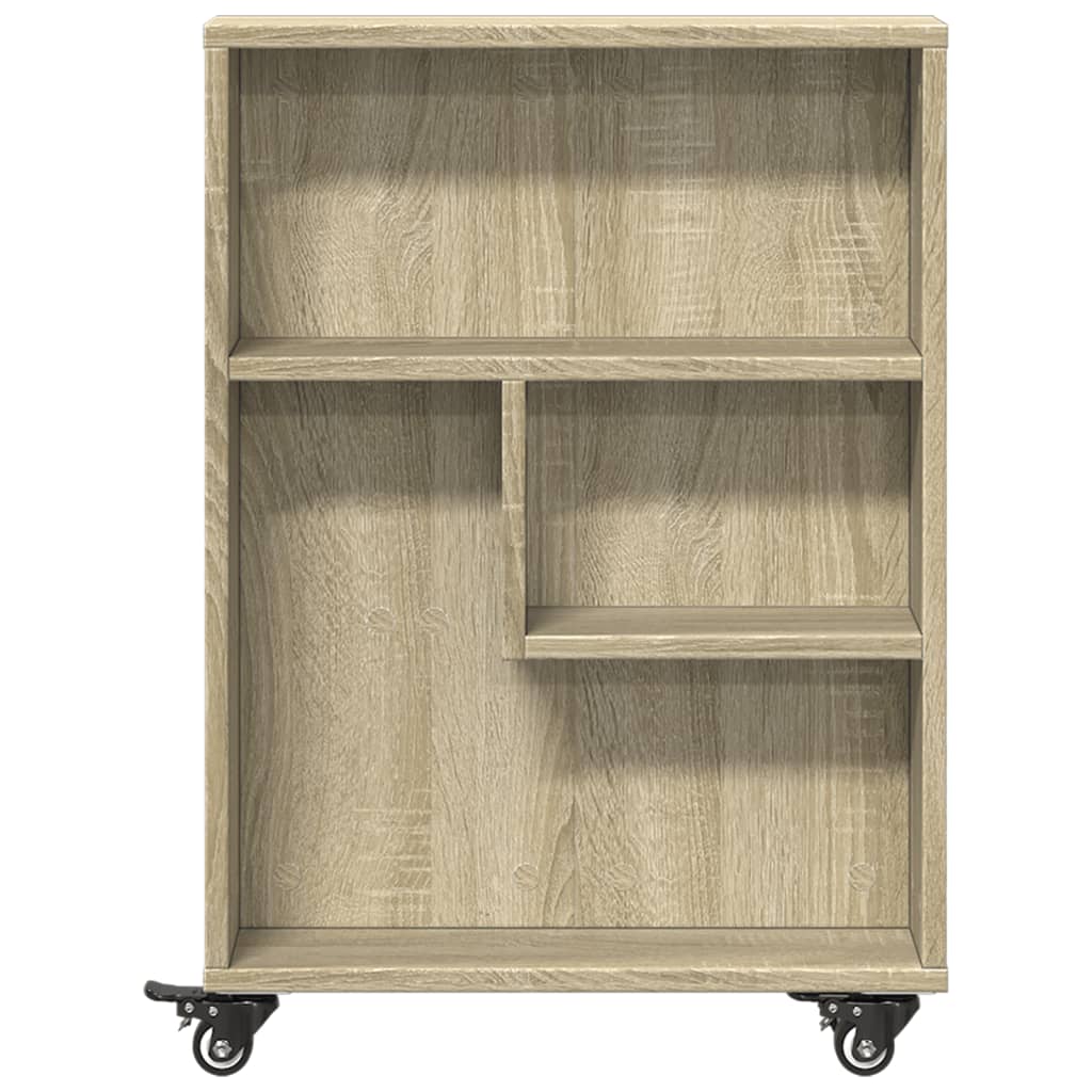 Smal oppbevaringsvogn Sonoma eik 48x13x68 cm konstruert tre