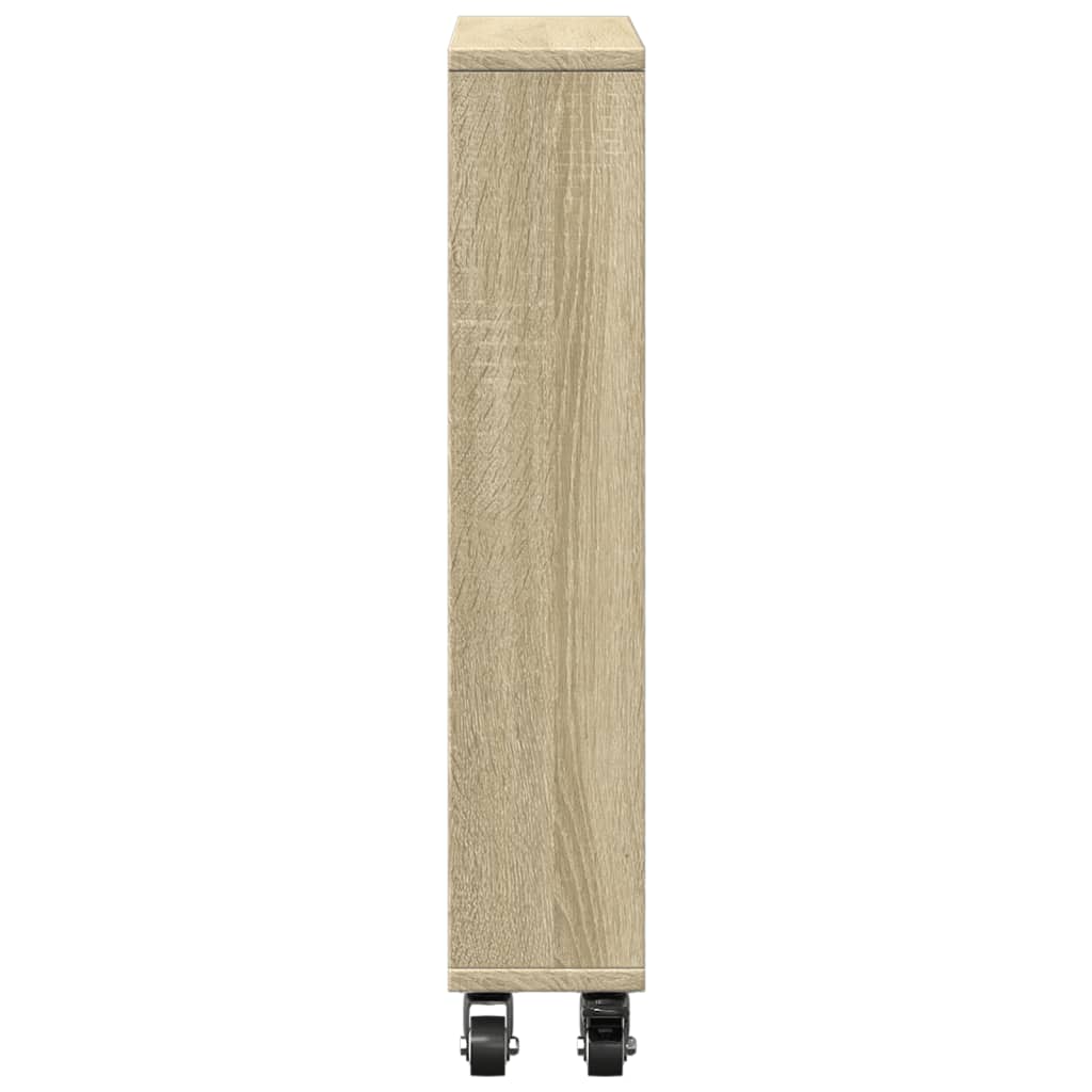 Smal oppbevaringsvogn Sonoma eik 48x13x68 cm konstruert tre