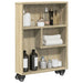Smal oppbevaringsvogn Sonoma eik 48x13x68 cm konstruert tre