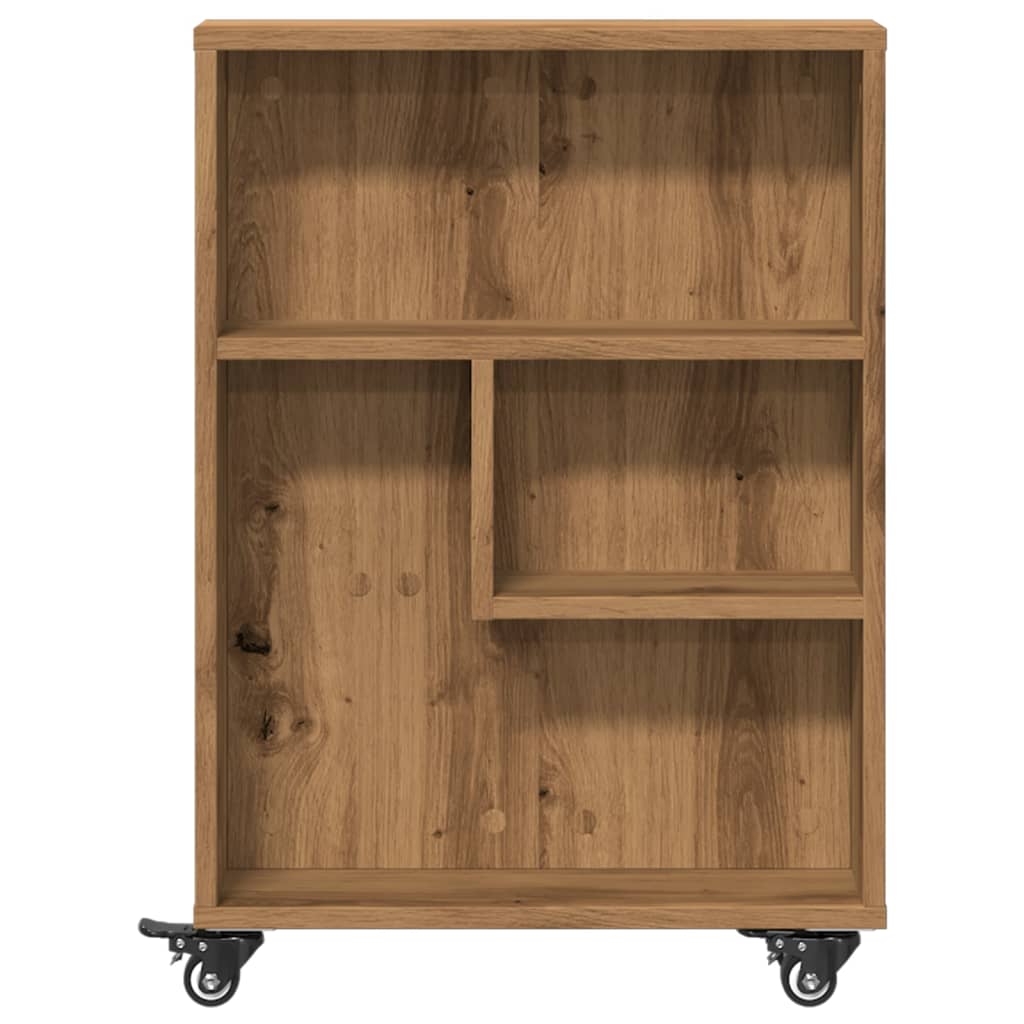 Smal oppbevaringsvogn artisan eik 48x13x68 cm konstruert tre