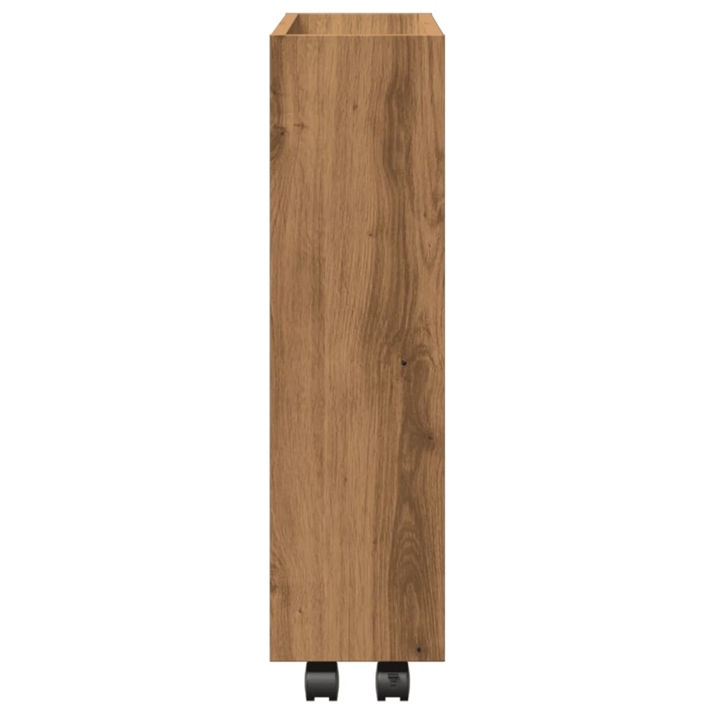 Smal oppbevaringsvogn 3 lag artisan eik konstruert tre