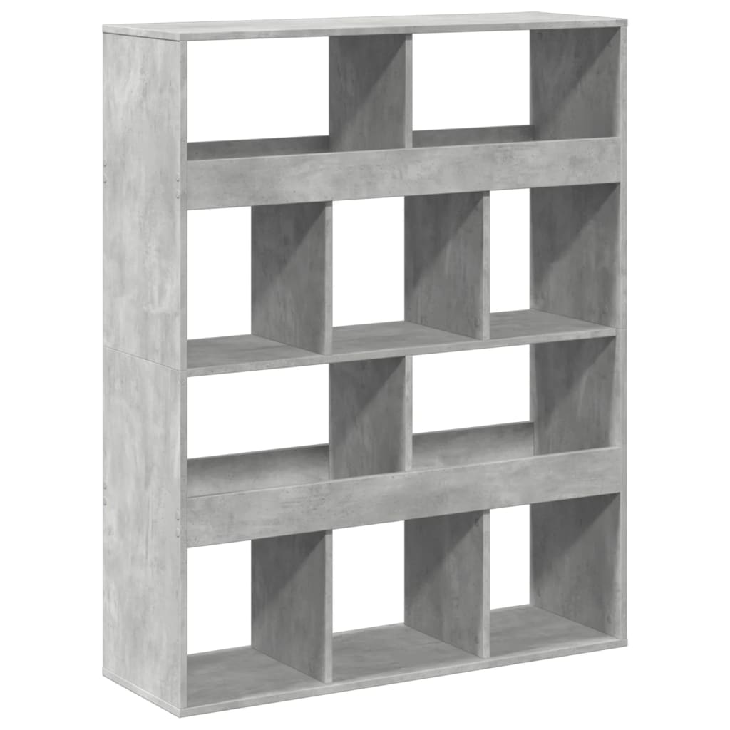 Bokhylle betonggrå 100x33x125,5 cm konstruert tre