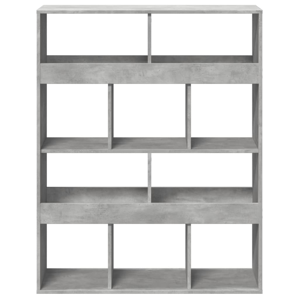 Bokhylle betonggrå 100x33x125,5 cm konstruert tre