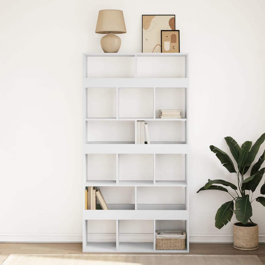 Bokhylle hvit 100x33x187,5 cm konstruert tre