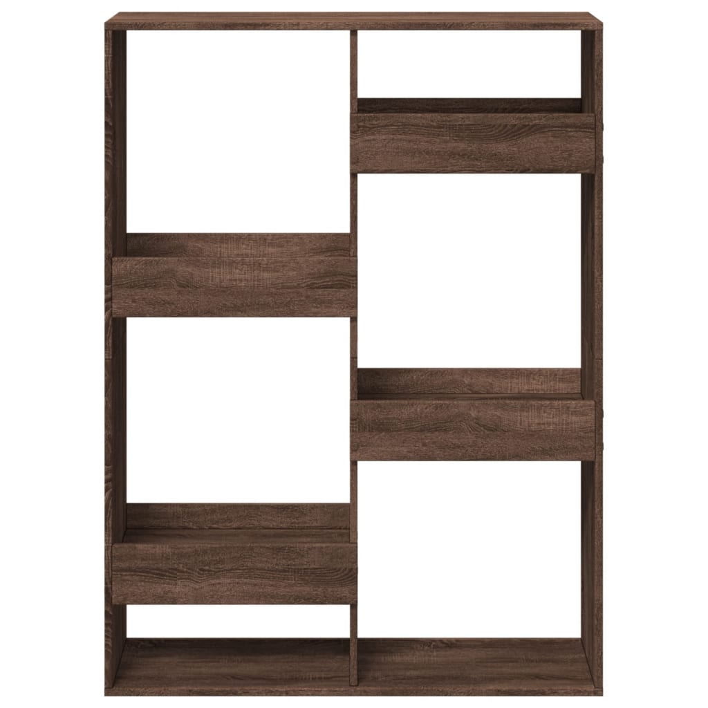 Bokhylle brun eik 100x33x135 cm konstruert tre
